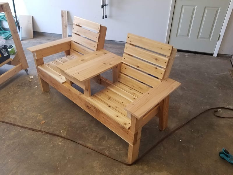 Outdoor Bench with Center Table